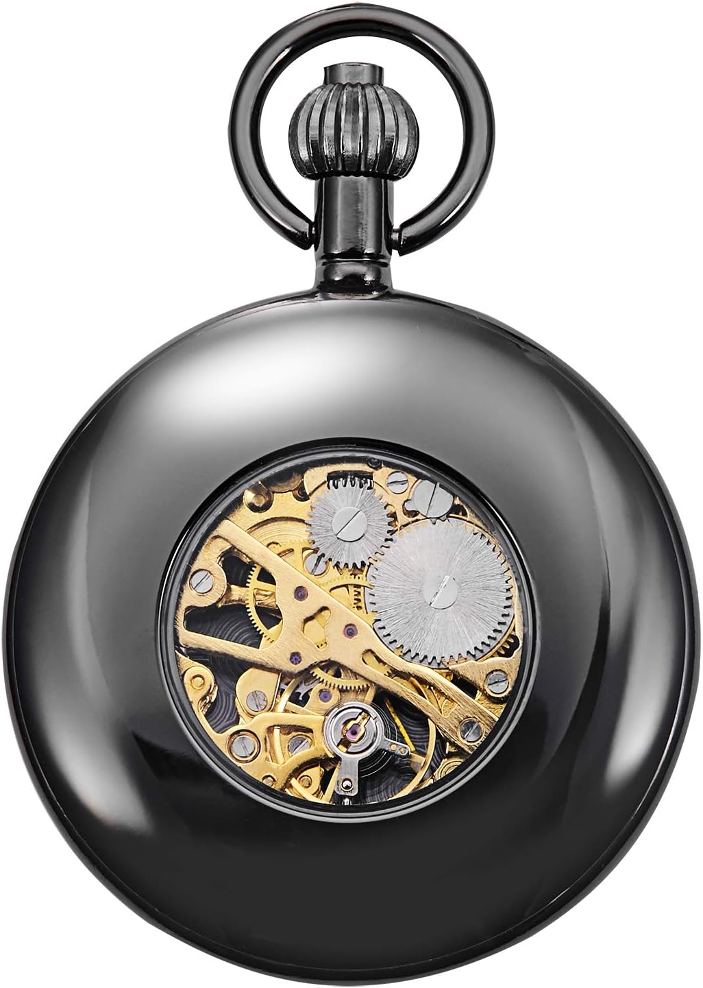TREEWETO Antique Dragon Mechanical Skeleton Pocket Watch with Chain