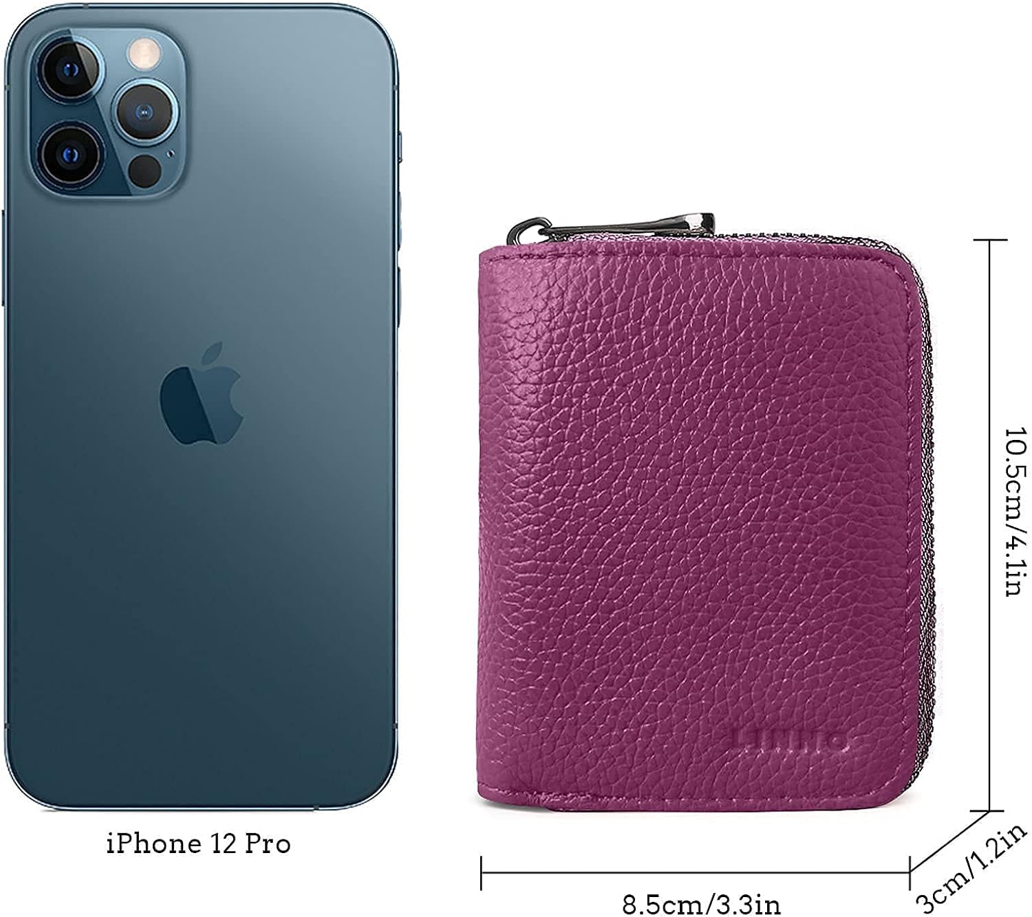 Linno RFID 20 Slots Credit Card Holder Genuine Leather Small Wallet for Women or Men with Zipper - Image 6