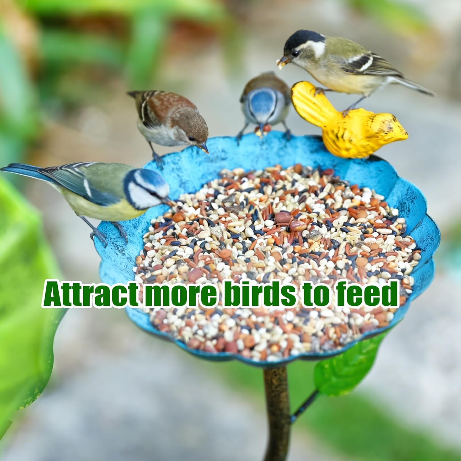 37" H Metal Bird Baths for Outdoors, Bird Bath for Outside, 3-in-1 Pedestal Bird Feeder & Bird Baths for Outdoors, Garden, Lawn, Yard Decor