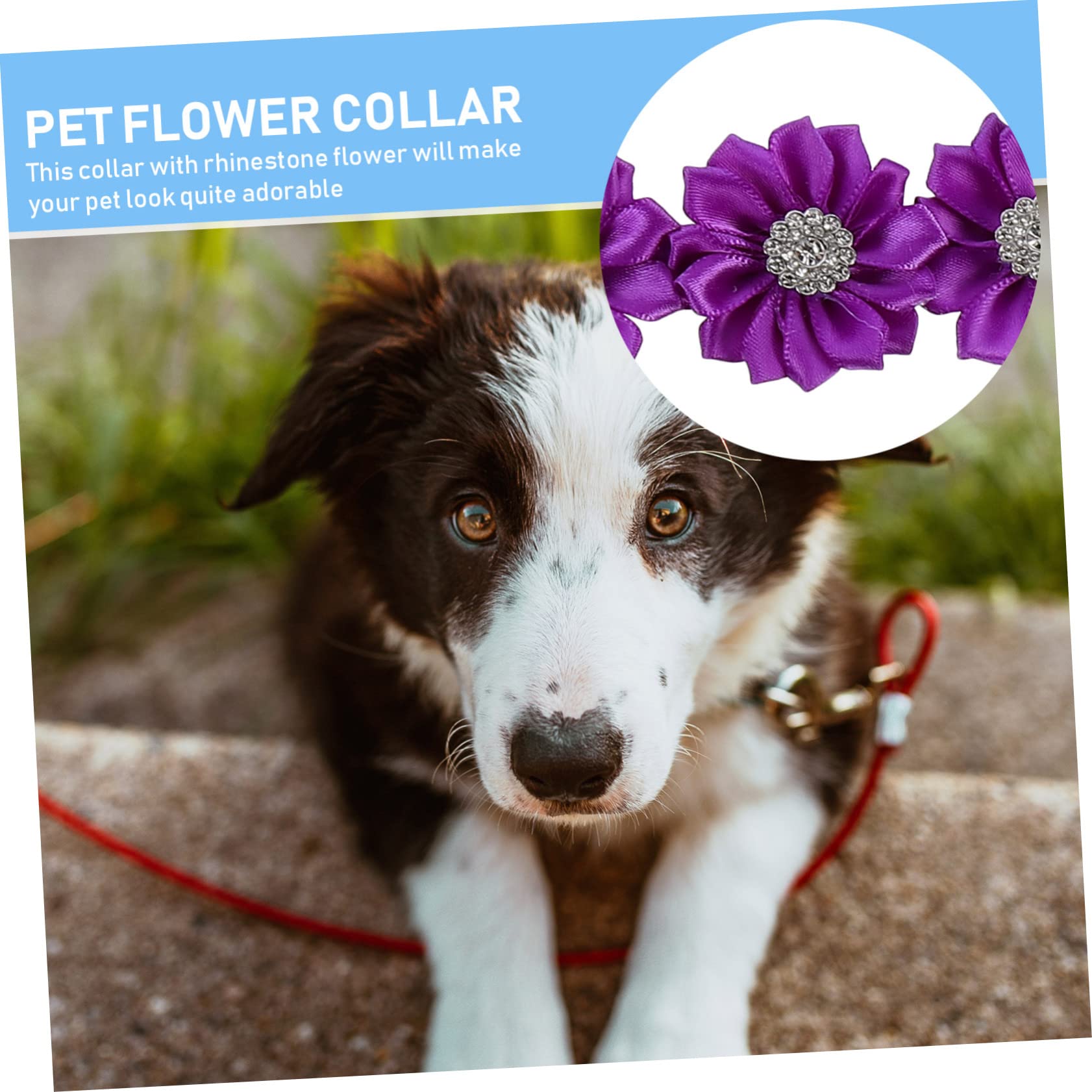 INOOMP 36stücke Hundeschleifen Blumenhalsband Mit Strass Für Haustiere Verstellbar Und Atmungsaktiv Kostümaccessoires Für Hunde Und Katzen Für Hochzeiten Und Besondere Anlässe