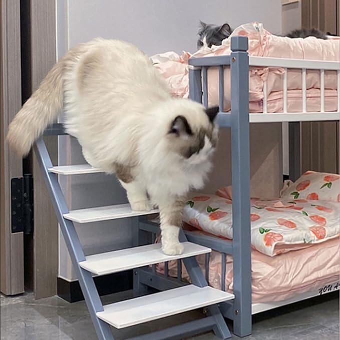 Cama Perro Madera Elevada Doble Nivel con Escaleras miniatura 6
