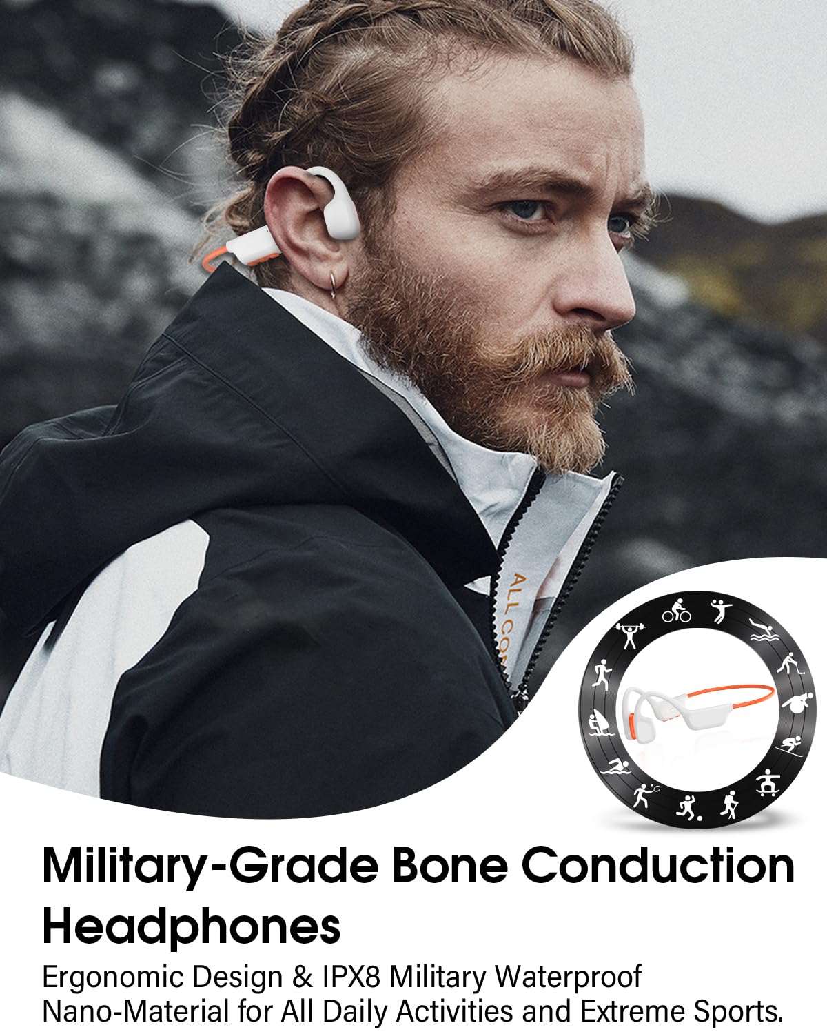Casque Conduction Osseuse Natation, IPX8, Bluetooth 6.0, MP3 8 Go