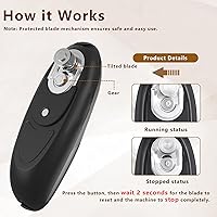Vista 9 de Electric Can Opener Smooth Edge, Battery Operated Kitchen Can Opener for Seniors with Arthritis, One Touch Side Cut Fits Most Can Sizes, Left-handed