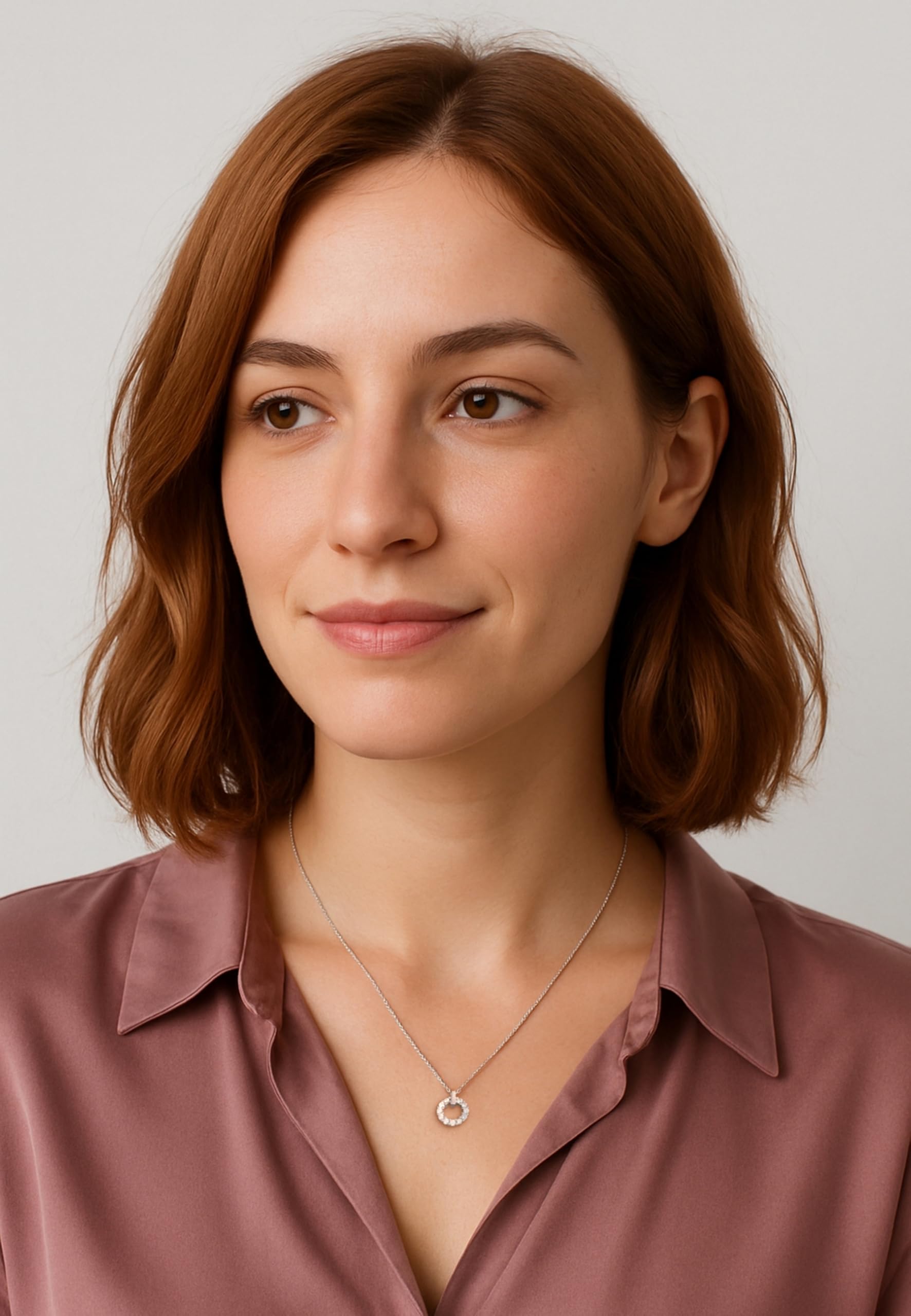 Sofia Milani - Collana da Donna in Argento 925 - con Pietra Zircone - Ciondolo a Cerchio