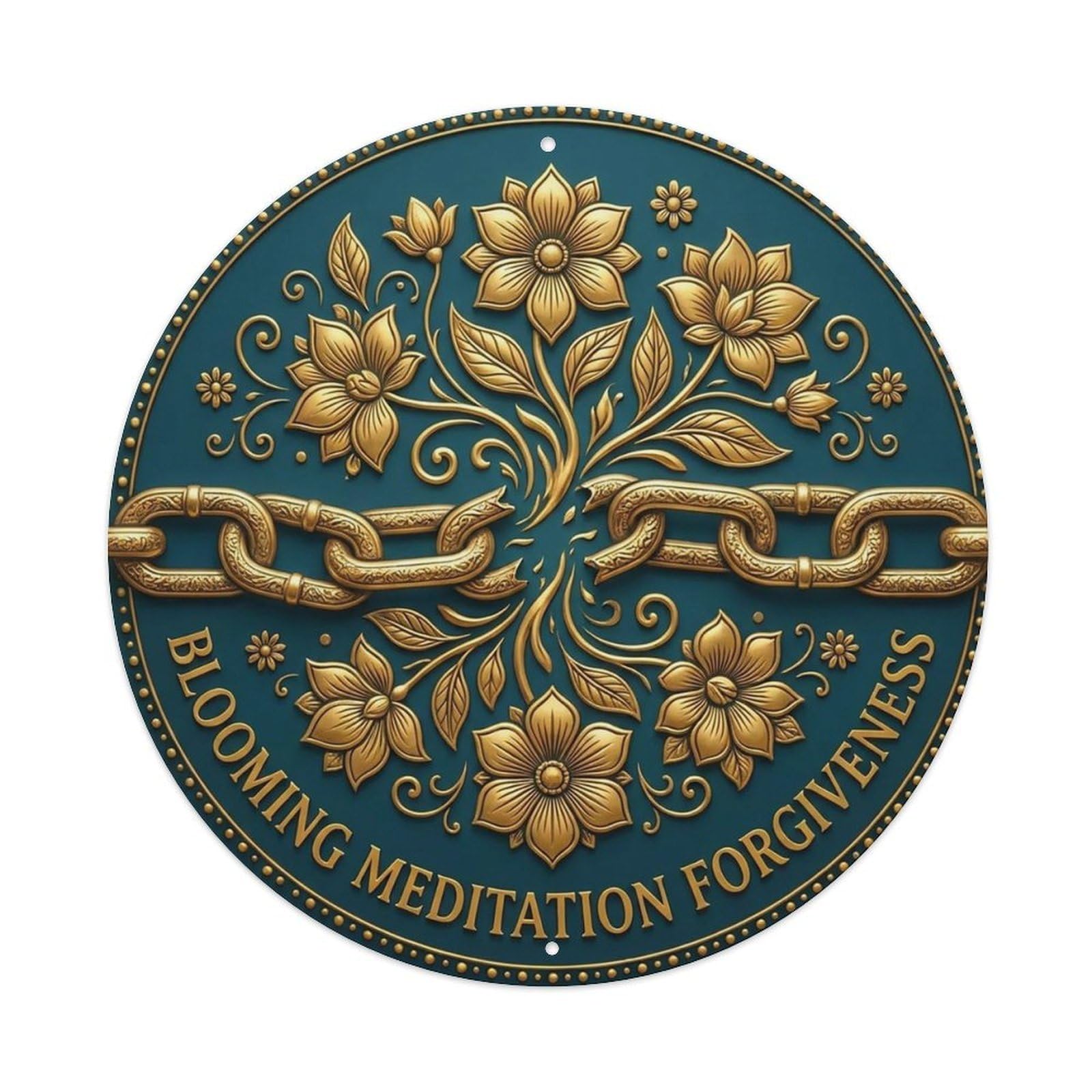 Vintage Blooming Meditation Forgiveness Flower Zen Yoga Metal Tin Sign