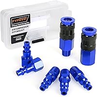 Vista 10 de Accesorios de manguera de aire, 3 piezas de conectores de manguera de aire giratorios de 360 grados, accesorios de aire NPT macho y hembra de 1/4