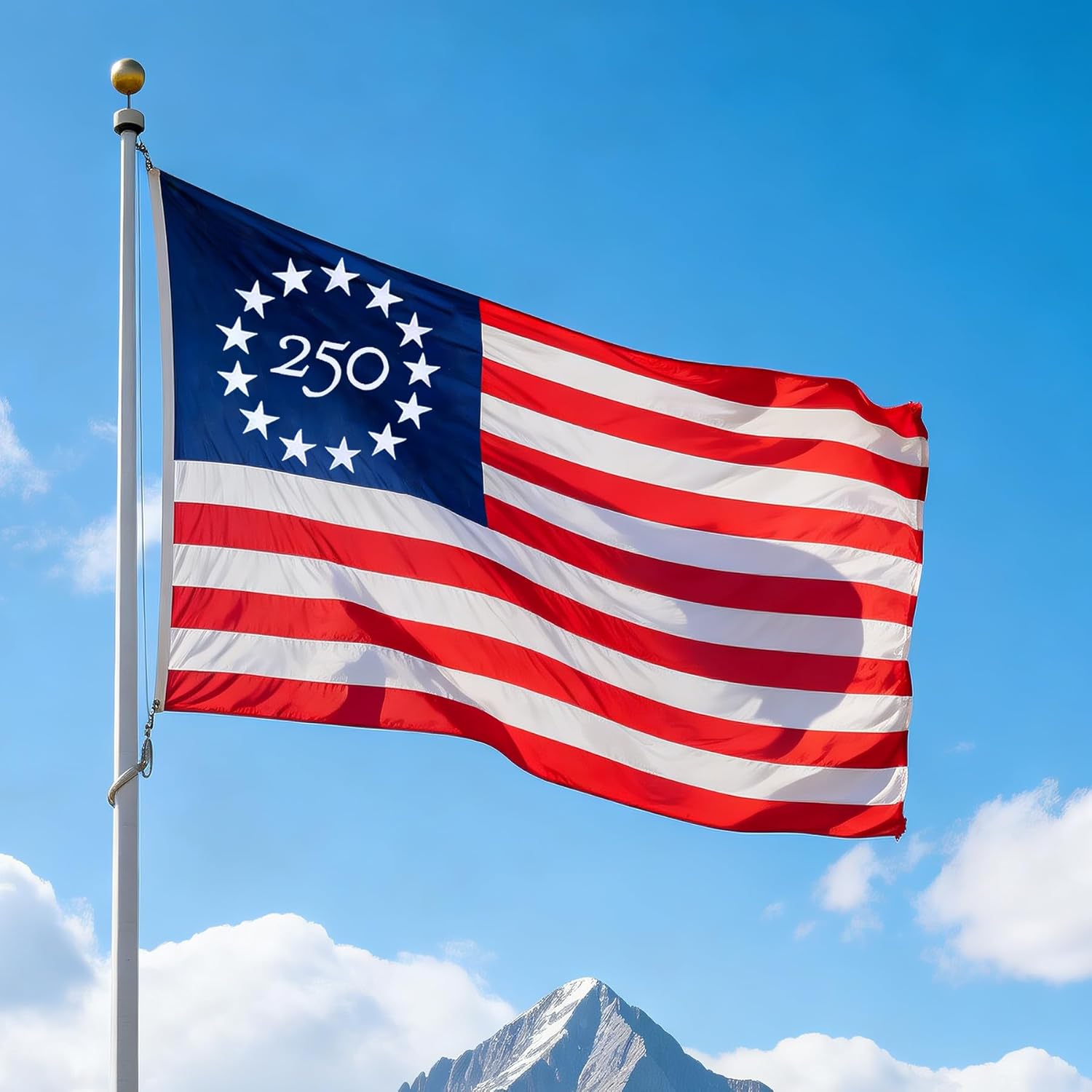 250 Year American Anniversary Flag 3x5 FT Durable 250Anniversary US Flag Made in America AmericanFlags for Outside 250TH Year Anniversary 250th Anniversary USAFlag Heavy Duty Outdoor Fade Proof