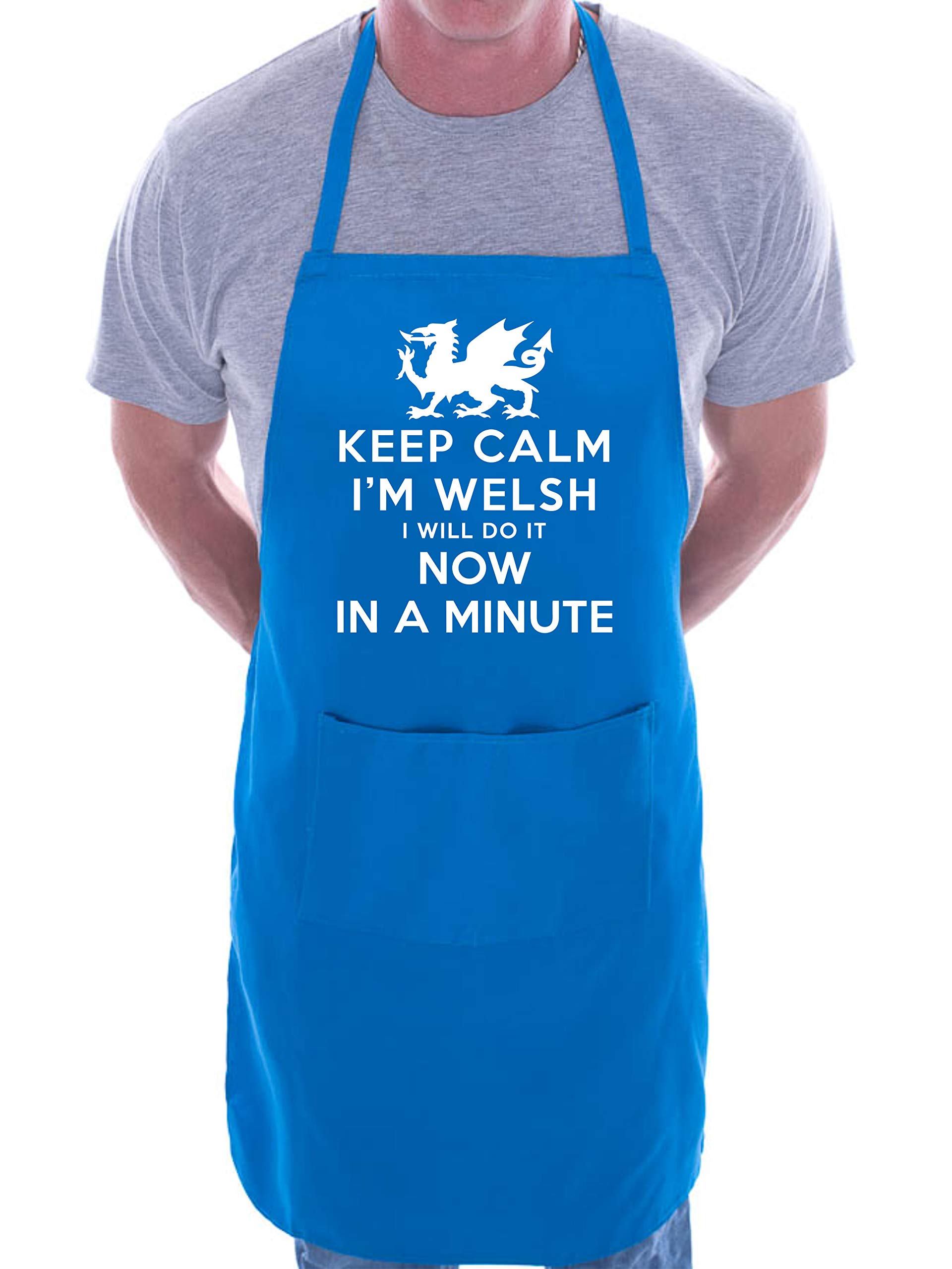 Print4U Keep Calm I'm Welsh Wales BBQ Novelty Cooking Apron Blue