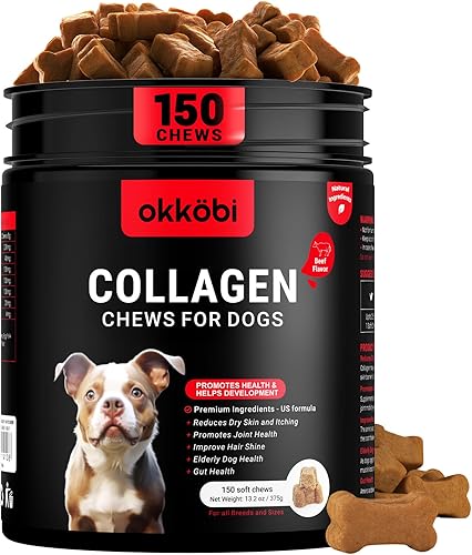 Miniatura 8 de Colágeno para perros – 150 masticables – Suplemento para articulaciones, piel y pelaje con ácido hialurónico, membrana de cáscara de huevo