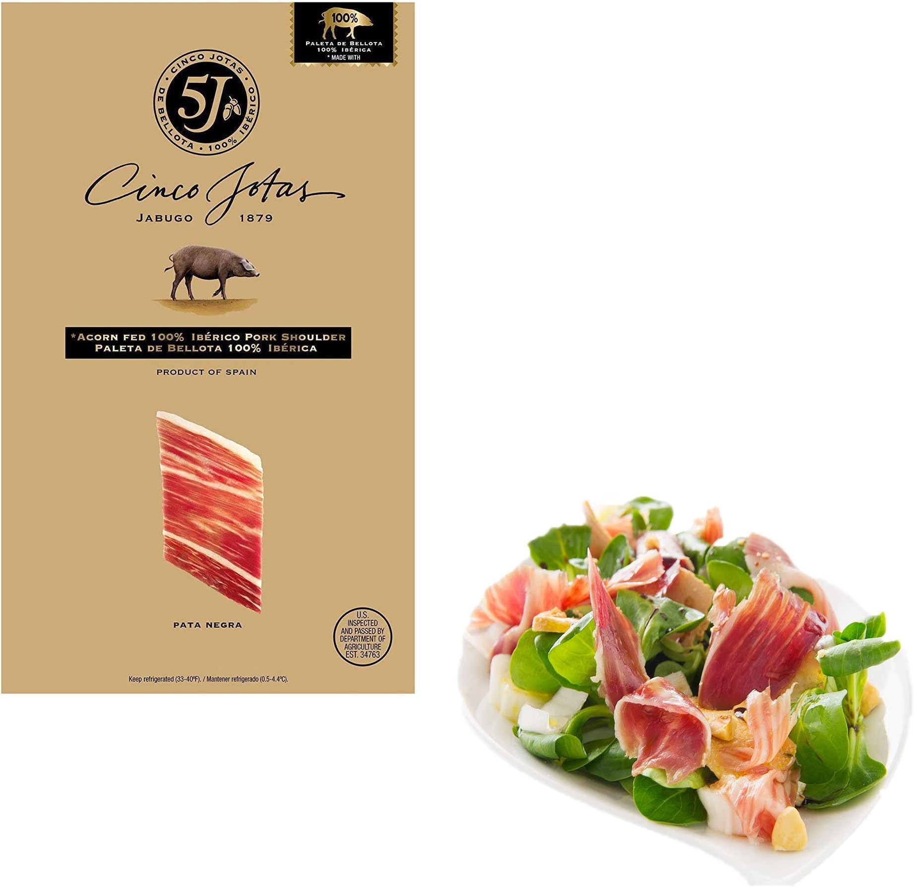 Cinco Jotas Paleta Iberico De Bellota - 2 packs x 3 oz each - Sliced Ham Acorn Fed Premium Taste Pork Shoulder Bundle