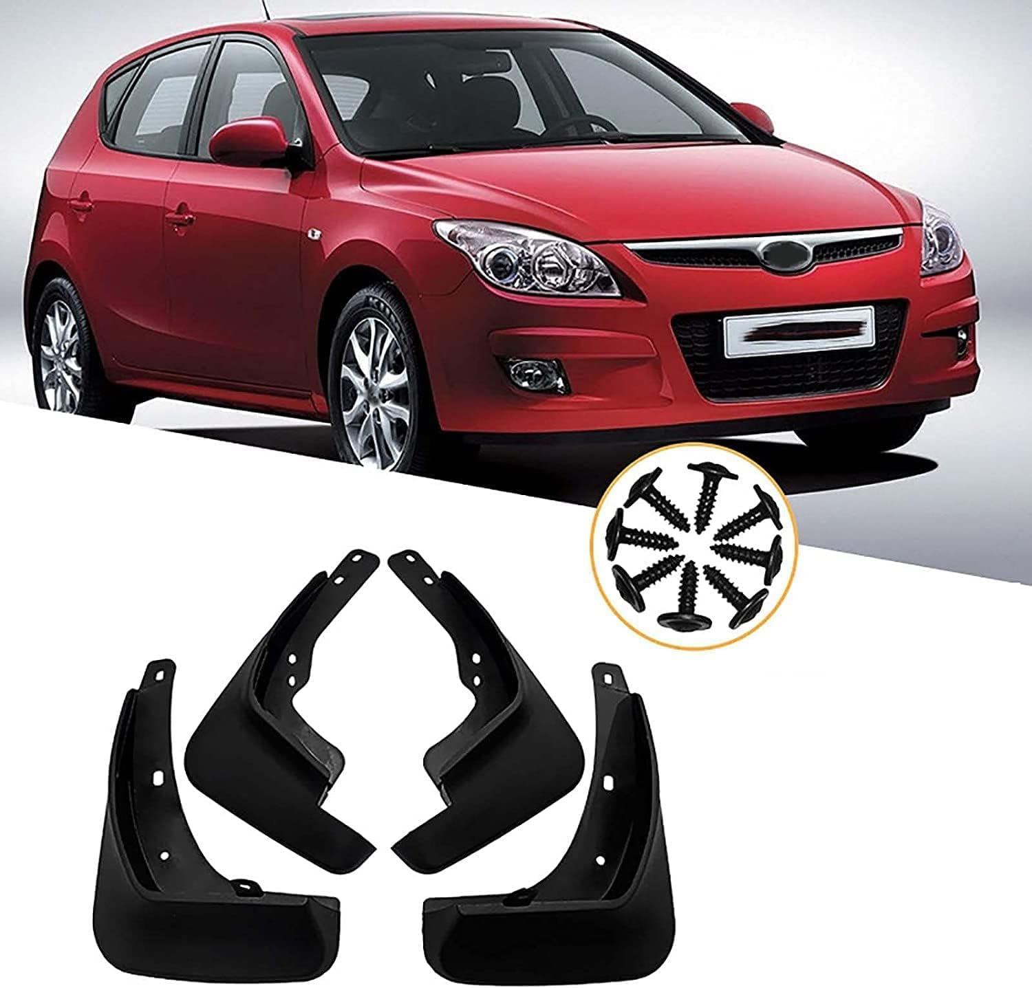WeiYH No Drill Mud Flaps for Car Front Rear Wheel for Hyundai i30cw Wagon 2007-2012