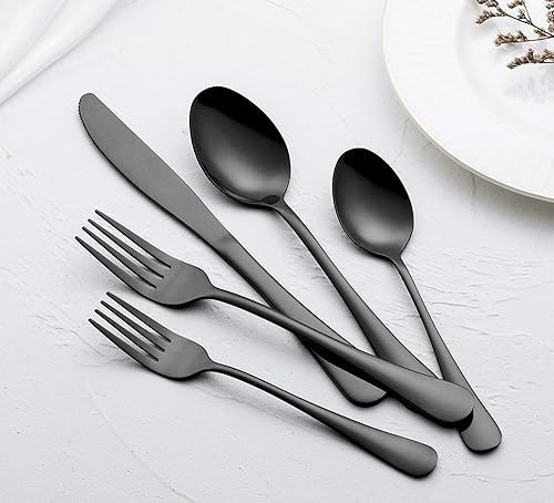 Miniatura 6 de Juego de 40 piezas de cubiertos de acero inoxidable moderno, cubiertos de cocina, utensilios de cocina, vajilla para 8, incluye cuchillos,