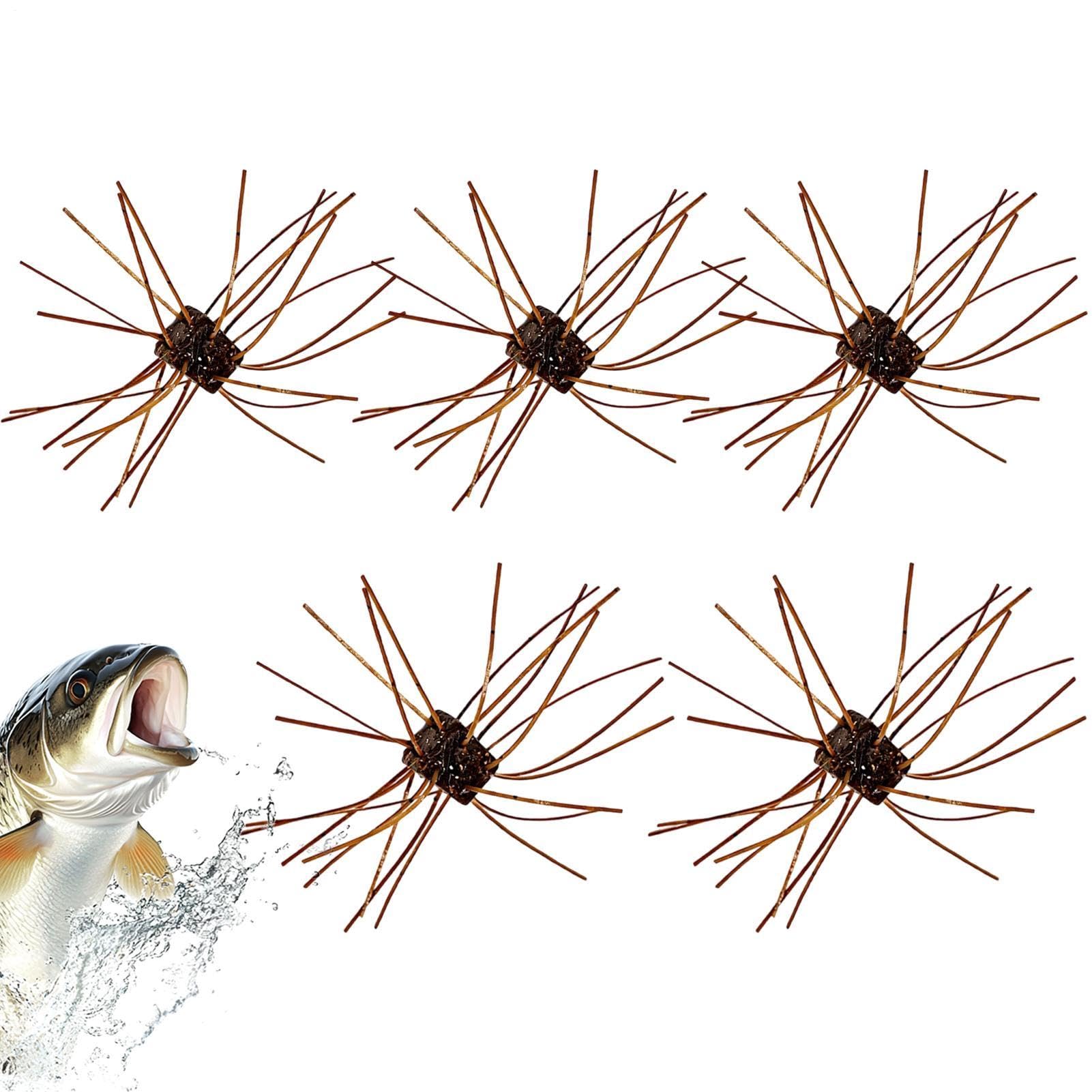 Flauschiger Würfel Angelköder Für Barsch 5 Stück Seeigel Langsam Sinkend | Seeigel-Köder Für Angler und Einsteiger, im Freien, an Flüssen, Bächen, Stauseen und entlang der