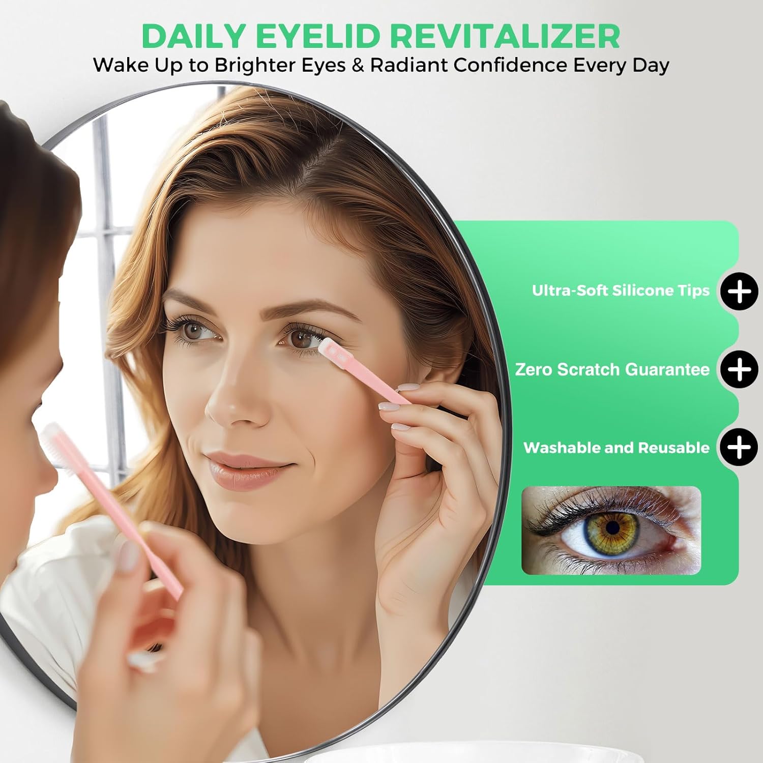 Eyelid Scrub Brush (5pcs), Soft Silicone Lid Scrub for Sensitive Eyes, Gentle Care for Blepharitis/MGD, Dry Eye Relief, Individually Packaged Reusable - Image 2