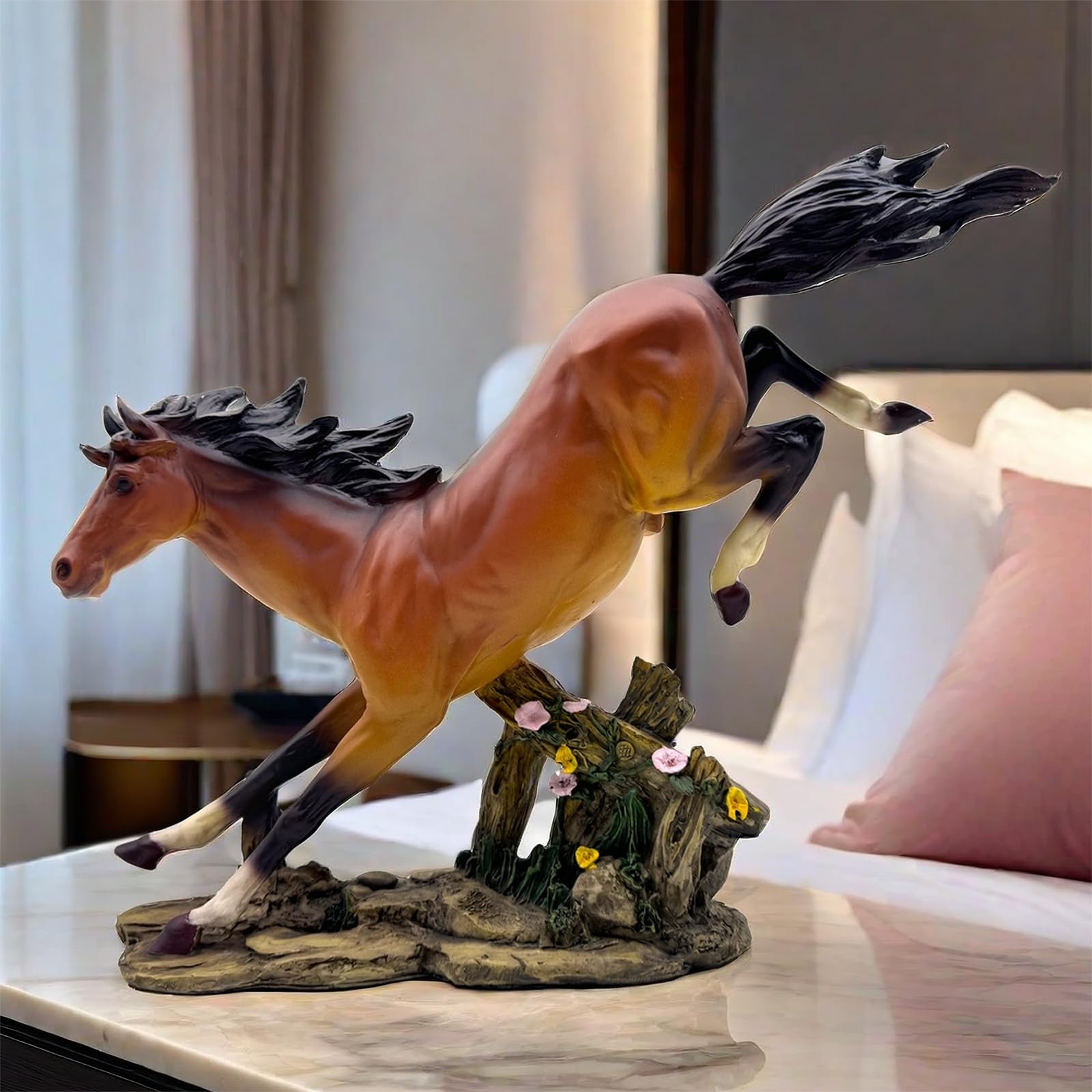 Amazon.co.jp: 茶色の馬の像 置物 彫刻 樹脂 馬 ギフト 馬 恋人