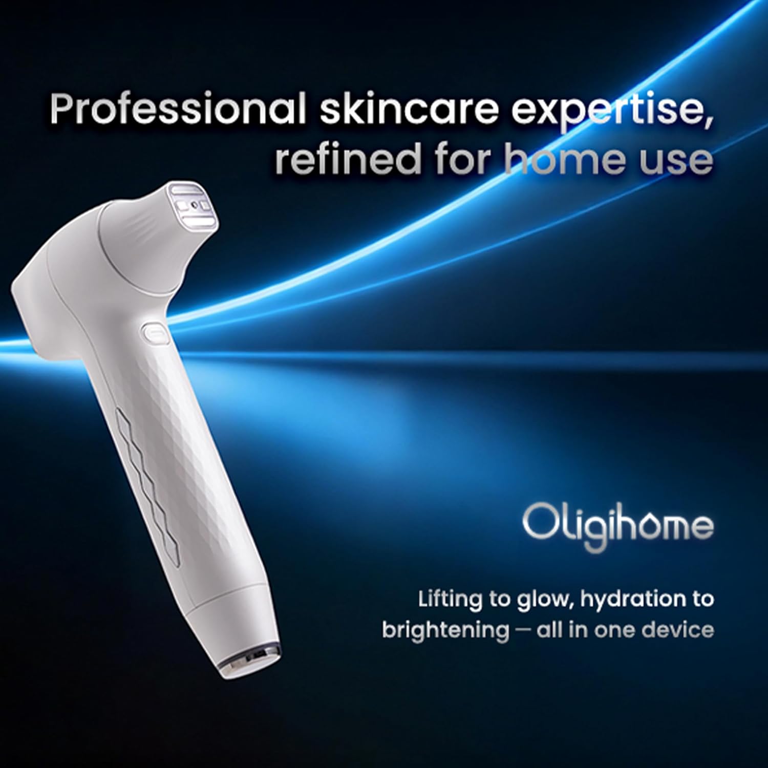 OligiHome All-in-One Facial Care Device with LED Light Therapy for Daily Skin Routine - Portable Home Beauty Tool for Radiant-Looking Skin