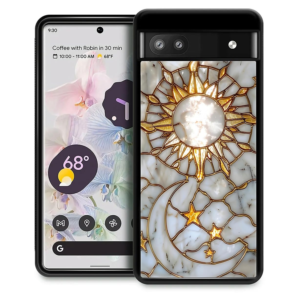 Coque Pixel 6A esthétique lune et soleil pour fille active - 8