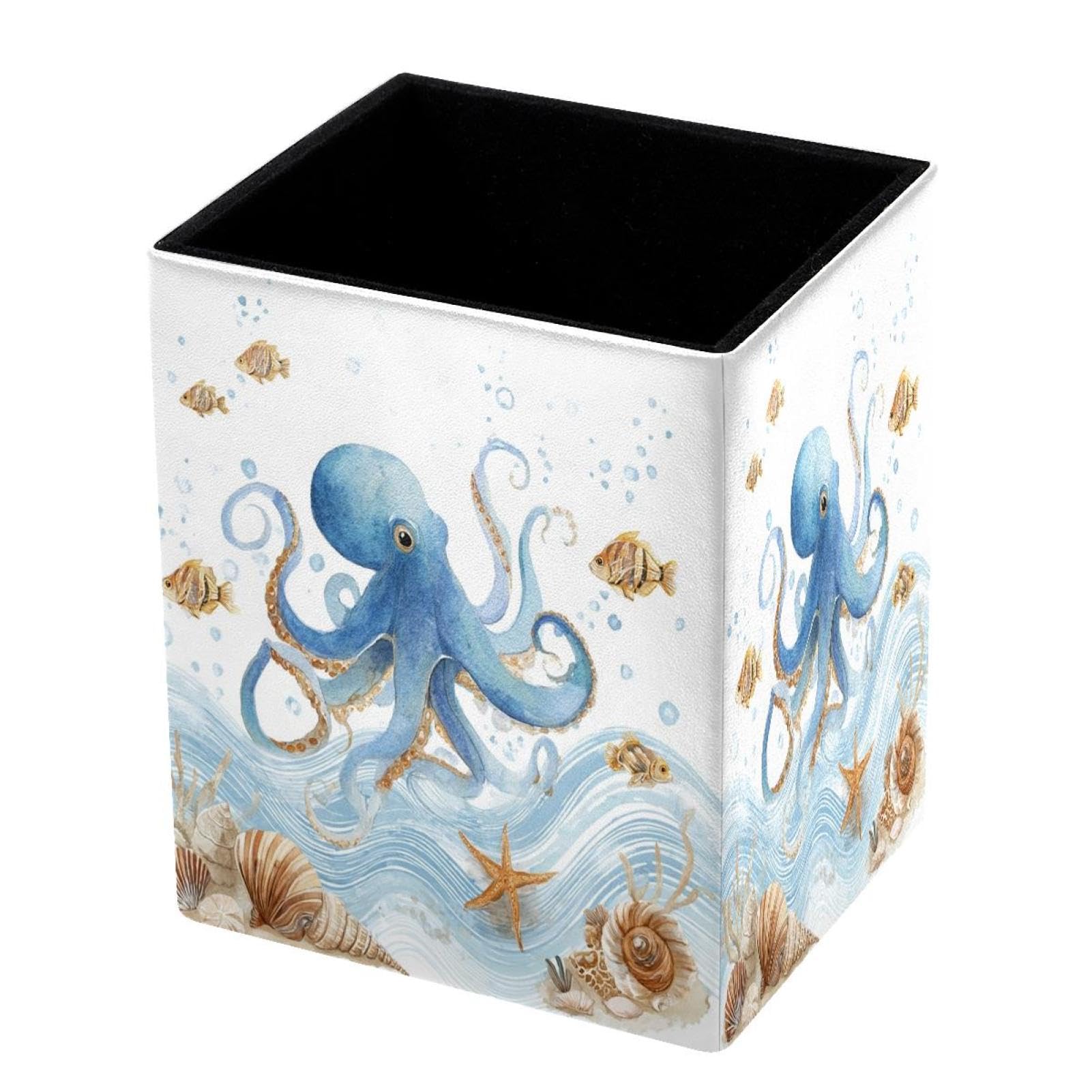 DragonBtu Desktop Pencil Holder, Octopus Rectangular Pencil Cup, Pencil Storage Bag Office Desk Supplies Case for School, Kids