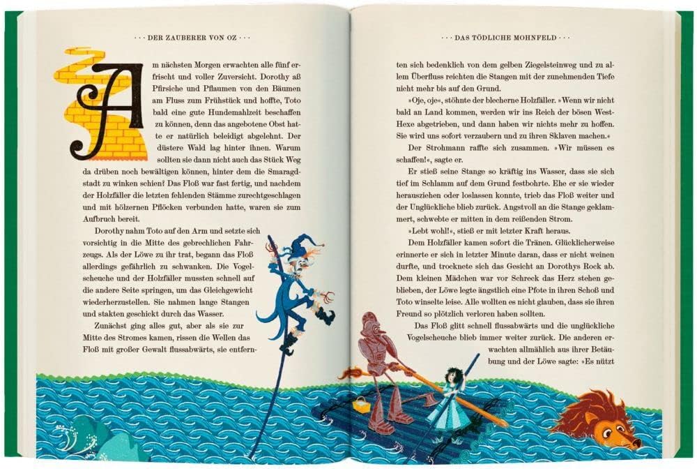 Alice im Wunderland: Alice hinter den Spiegeln & Der Zauberer von Oz Buchset - Abenteuer & Fantasy Schmuckausgabe für Kinder - Hochwertiges Bundle illustriert von MinaLima mit 2 exklusiven Postkarten