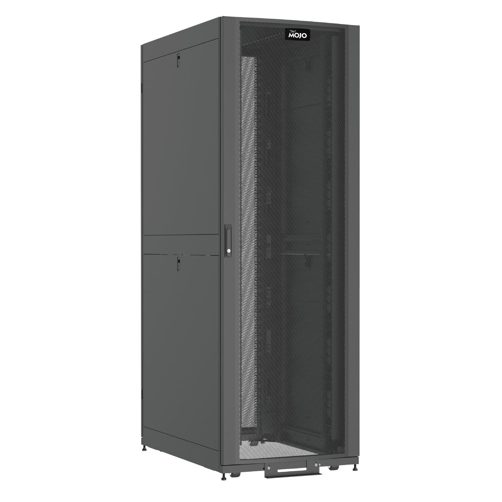 Tecmojo 47U Server Rack Cabinet - PRE-Assembled 24inch Width 43inch Depth IT Network Equipment Cabinet Rack Enclosure with Casters - 3000lbs Weight Capacity,Black