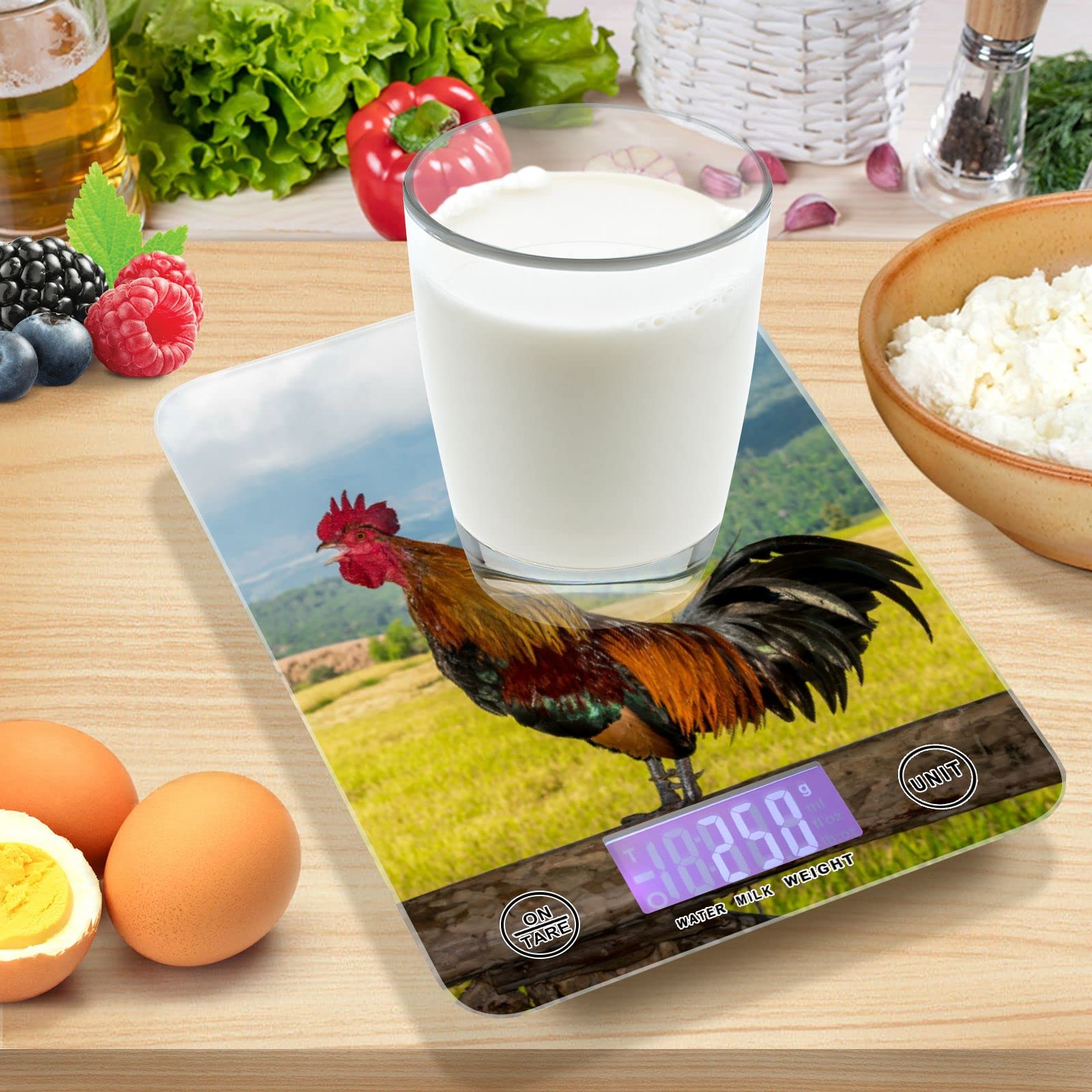 susiyo Balance alimentaire en forme de coq et d'herbe, affichage numérique du poids en grammes/onces/millilitres/livres Balance de cuisine pour perte de poids, pâtisserie, cuisine, tare et fonction