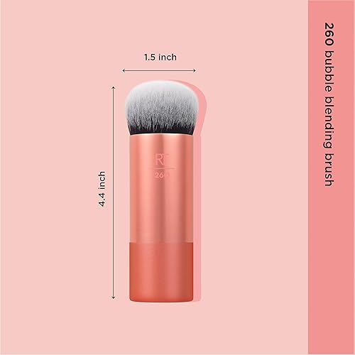 Miniatura 5 de Real Techniques Brocha de maquillaje de mezcla de burbujas, cepillo facial multiusos para maquillaje líquido, crema y polvo, cabezal de cepillo de