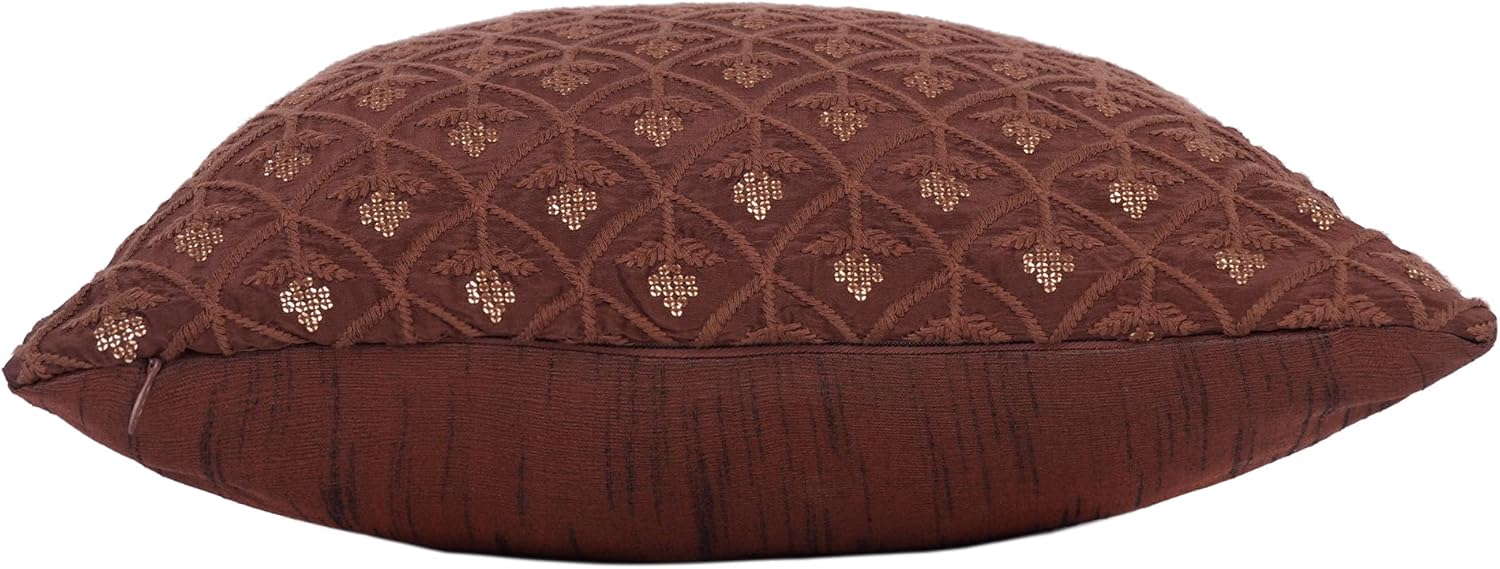 brown pillow shams set of 2 | decorative pillow for couch | Embroidered pillows decorative | throw pillow covers 18 x 18 | large pillows for couch | Patio furniture Pillow cases covers