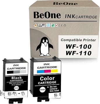 BeOne Remanufactured Ink Cartridges Replacement for 215 T215 for WF-100 WF-110 WF100 WF110 Printers 1 Black, 1 Tri-Color