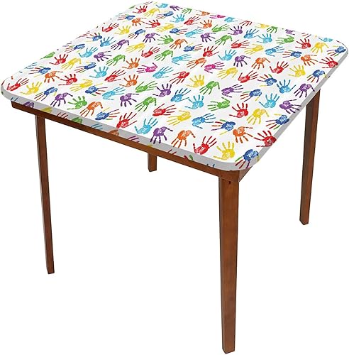 Miniatura 3 de Manteles decorativos coloridos, diseño de acuarela para niños, con estampado de mano humana, lavable, a prueba de derrames, se adapta a mesas de 48