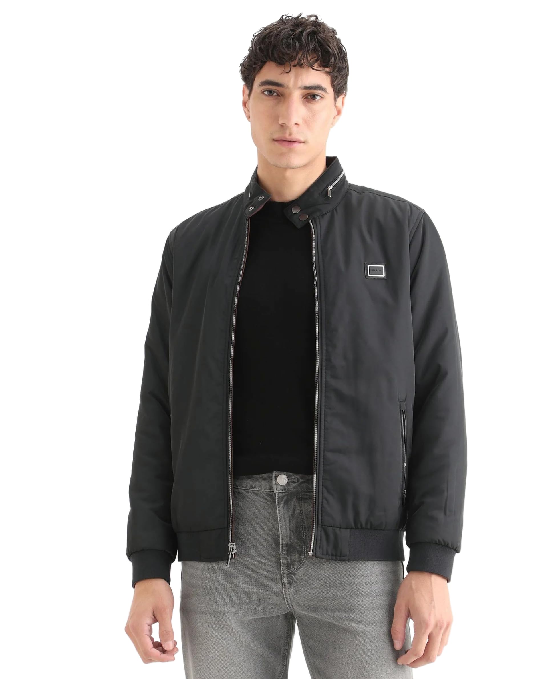 rare rabbit Men's Regular Fit Solid Off White Polyester Zip Front Jacket-picture-33
