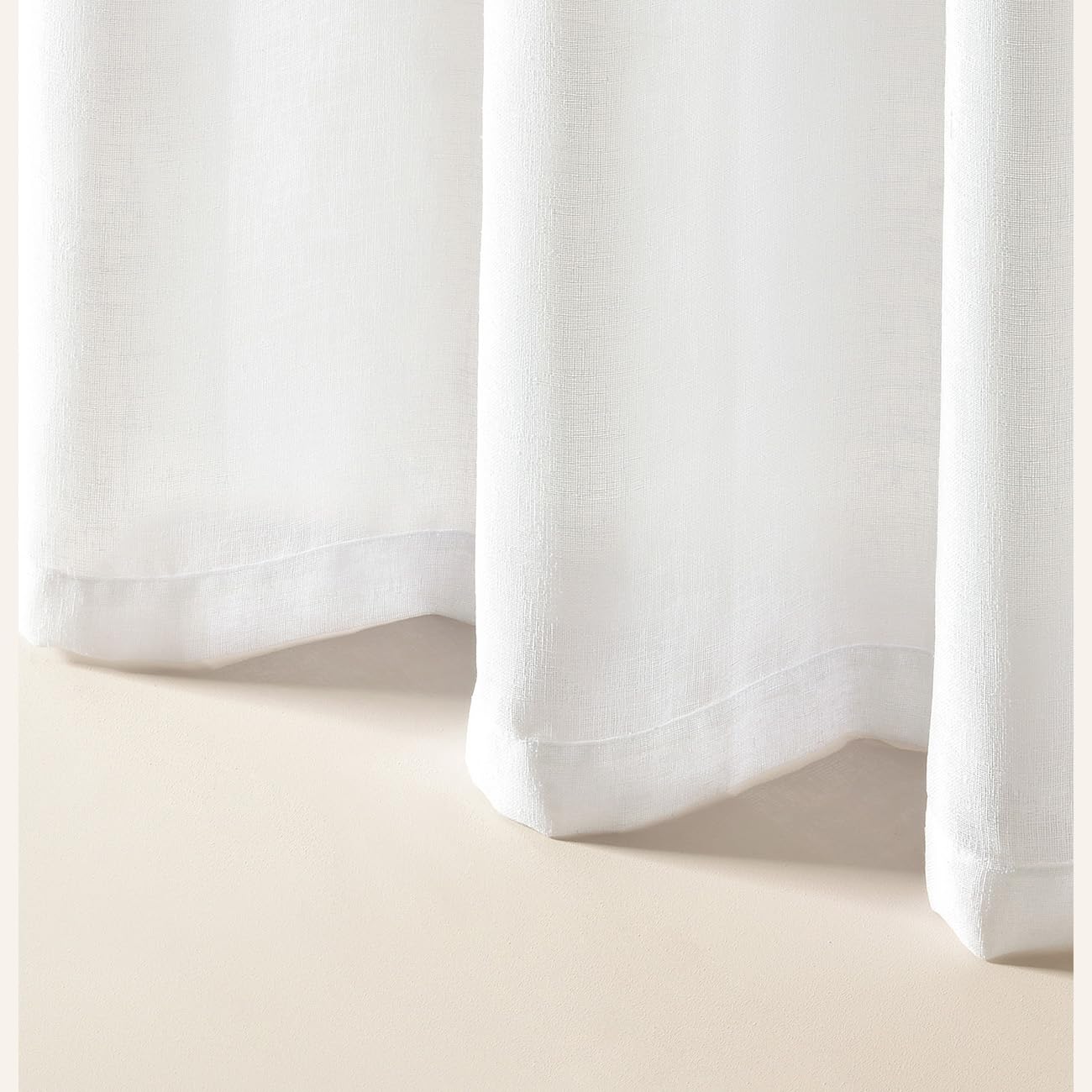 room99 Gardine mit Kräuselband Sensia 400 x 240 cm Breite x Höhe Transparent Modern Vorhang Schal Wohnzimmer Schlafzimmer für Schienensystem Weiß Leinenoptik glatt, 1 Stück