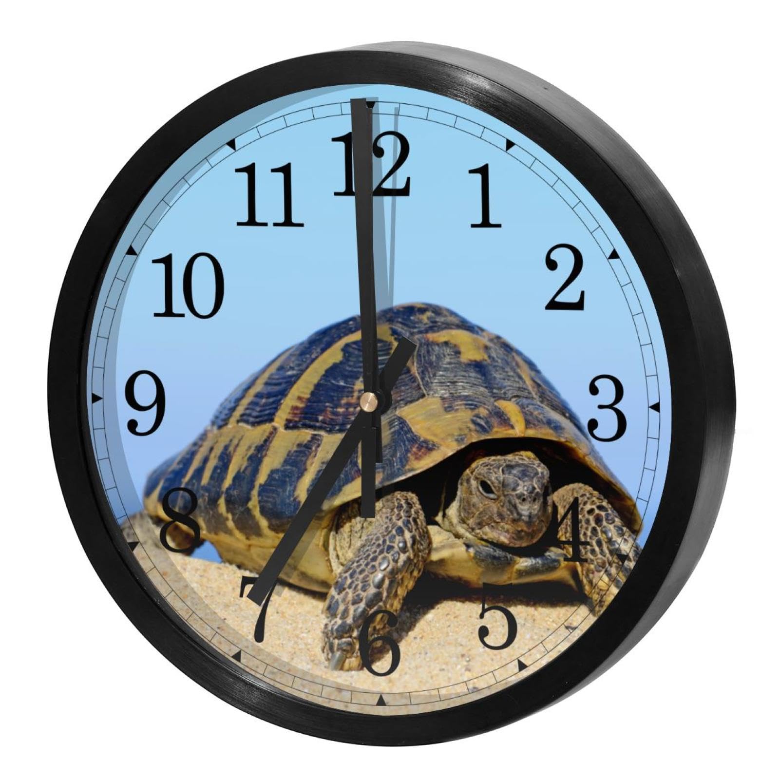 Horloge murale silencieuse à quartz motif tortue pour décoration maison