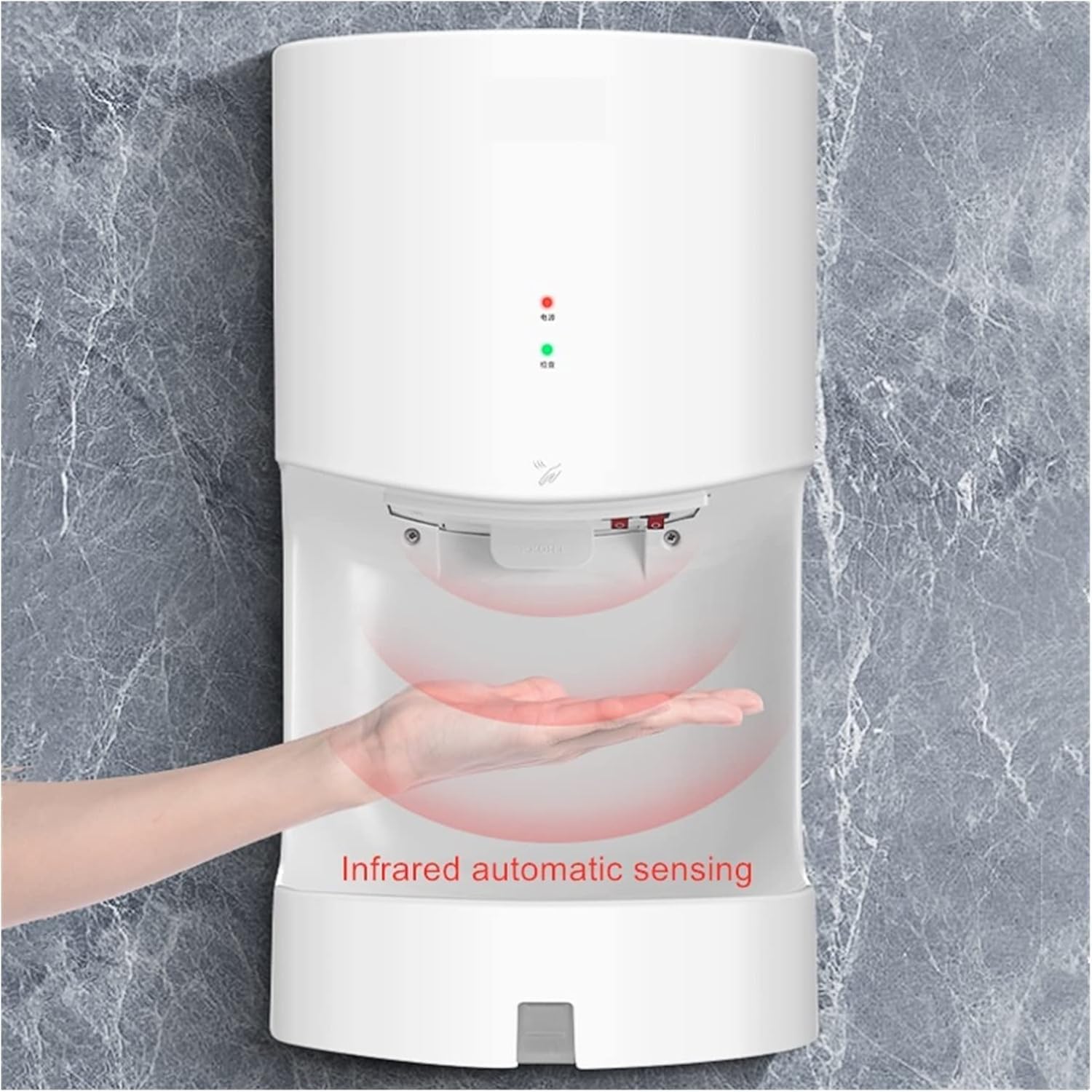 Asciugamani Elettrico, Asciuga Mani Elettrico, Asciuga Mani Automatico A Induzione Per Uso Domestico, Asciuga Rapidamente Le Mani In Modalità Caldo E Freddo Per Servizi Igienici, Edilizia Commerciale