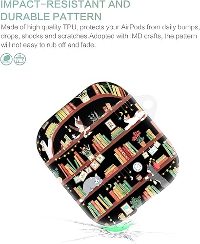 Miniatura 10 de Cutebricase Funda para Airpods, Paris Tower Airpod Funda protectora rígida para Apple AirPods 2 y 1 con llavero compatible con carga inalámbrica