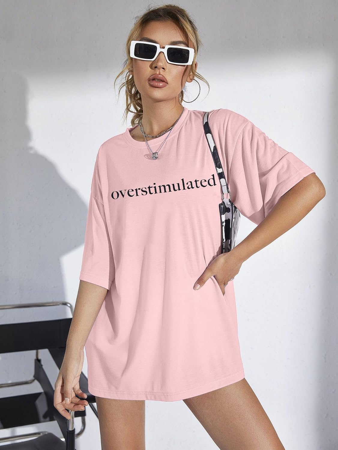 Overstimulated Shirt Women Mental Health Awareness T-Shirts Anxiety Tees Oversized Overstimulated Mom Short Sleeve Tops - Image 2