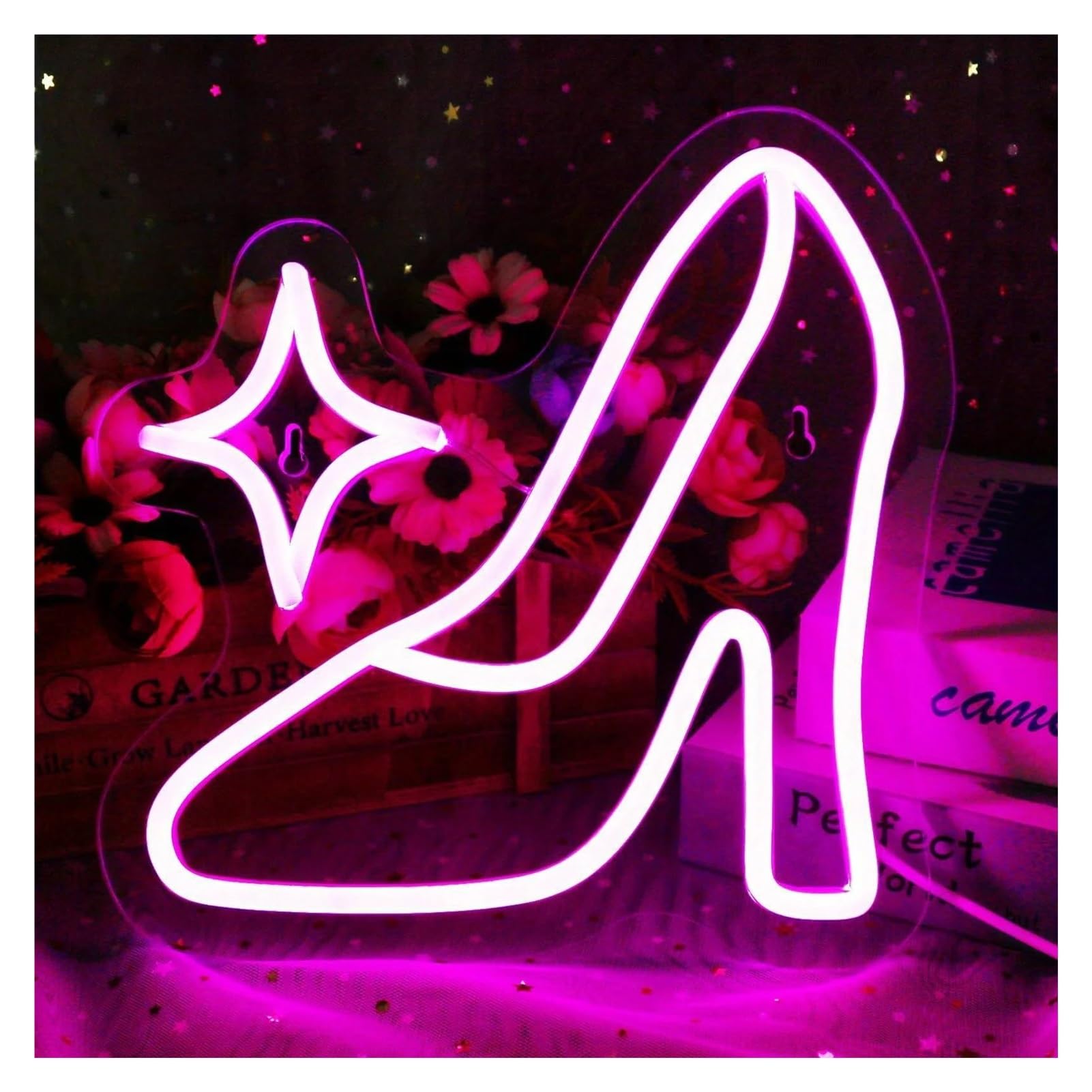 LEMST Sign Lamp High Heels Neon Perfect for Fashion Parties, Bars, Bedroom Wall Decor 25x25cm