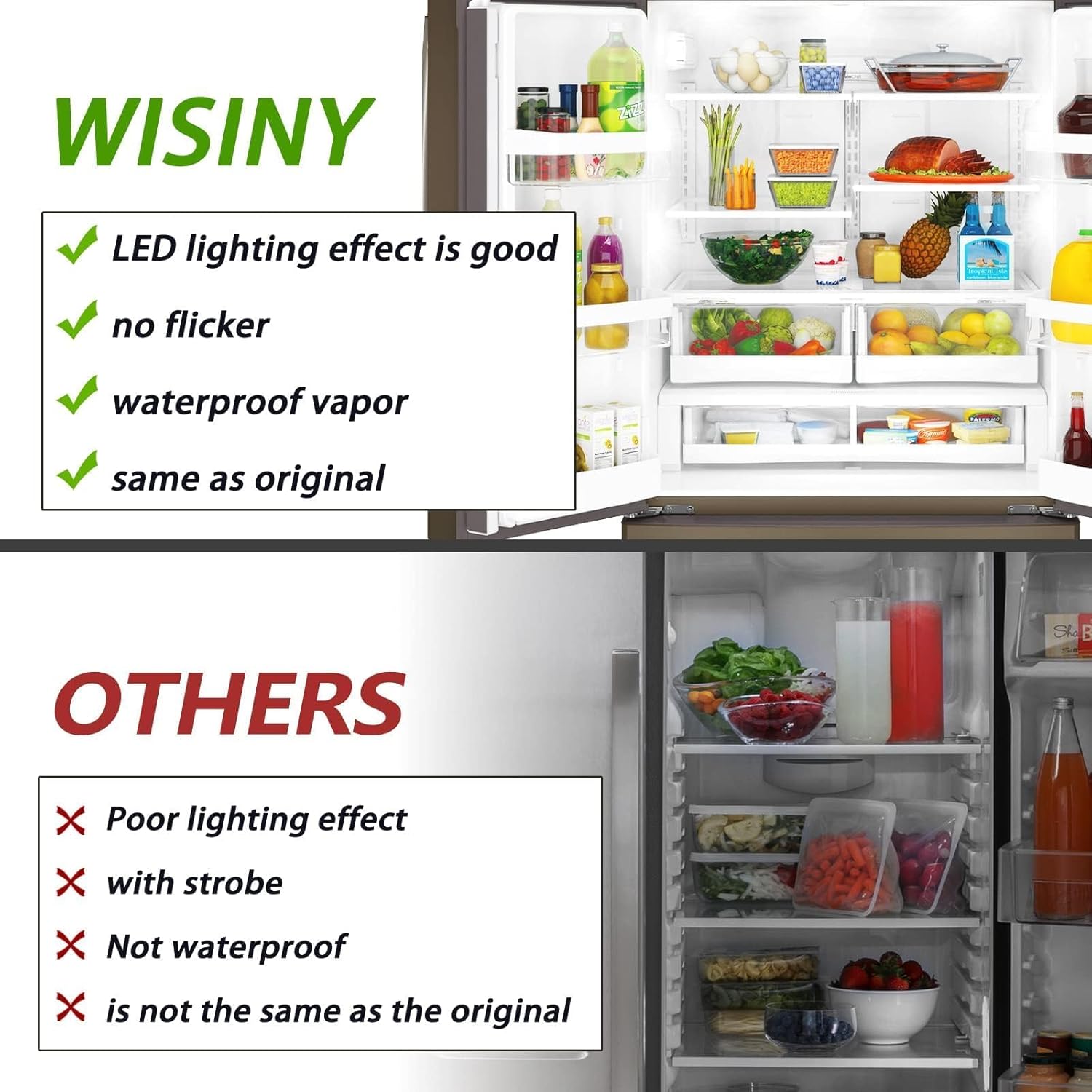 WISINY WR55X11132 WR55X25754 led Light Board Compatible for GE Refrigerator Light Bulb WR55X30602 WR55X26486 PS4704284 EAP12172918 AP6261806 3033142