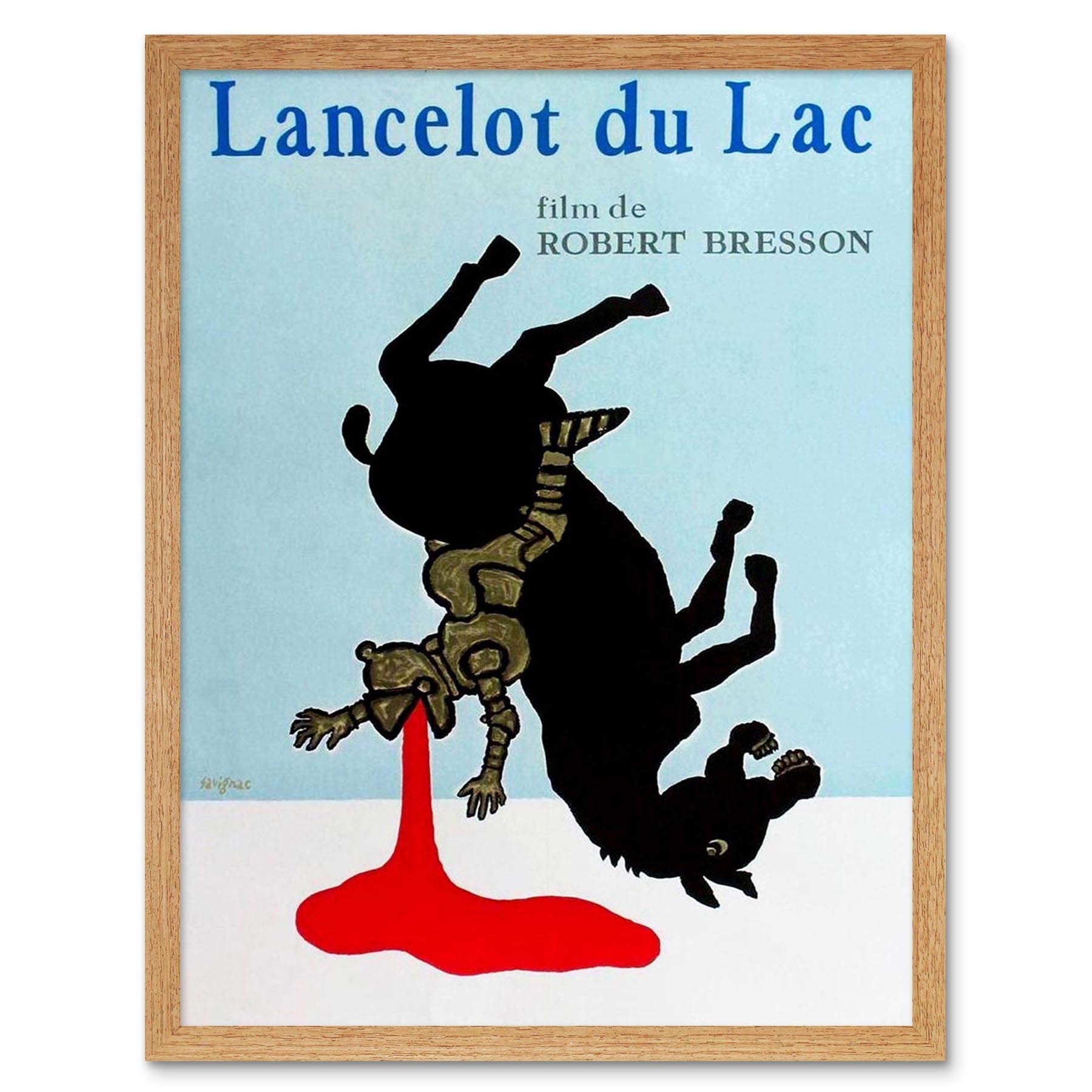 Wee Blue Coo Vintage Film Movie Advert Lancelot Du Lac Film Robert Bresson Art Print Framed Poster Wall Decor 12X16 Inch