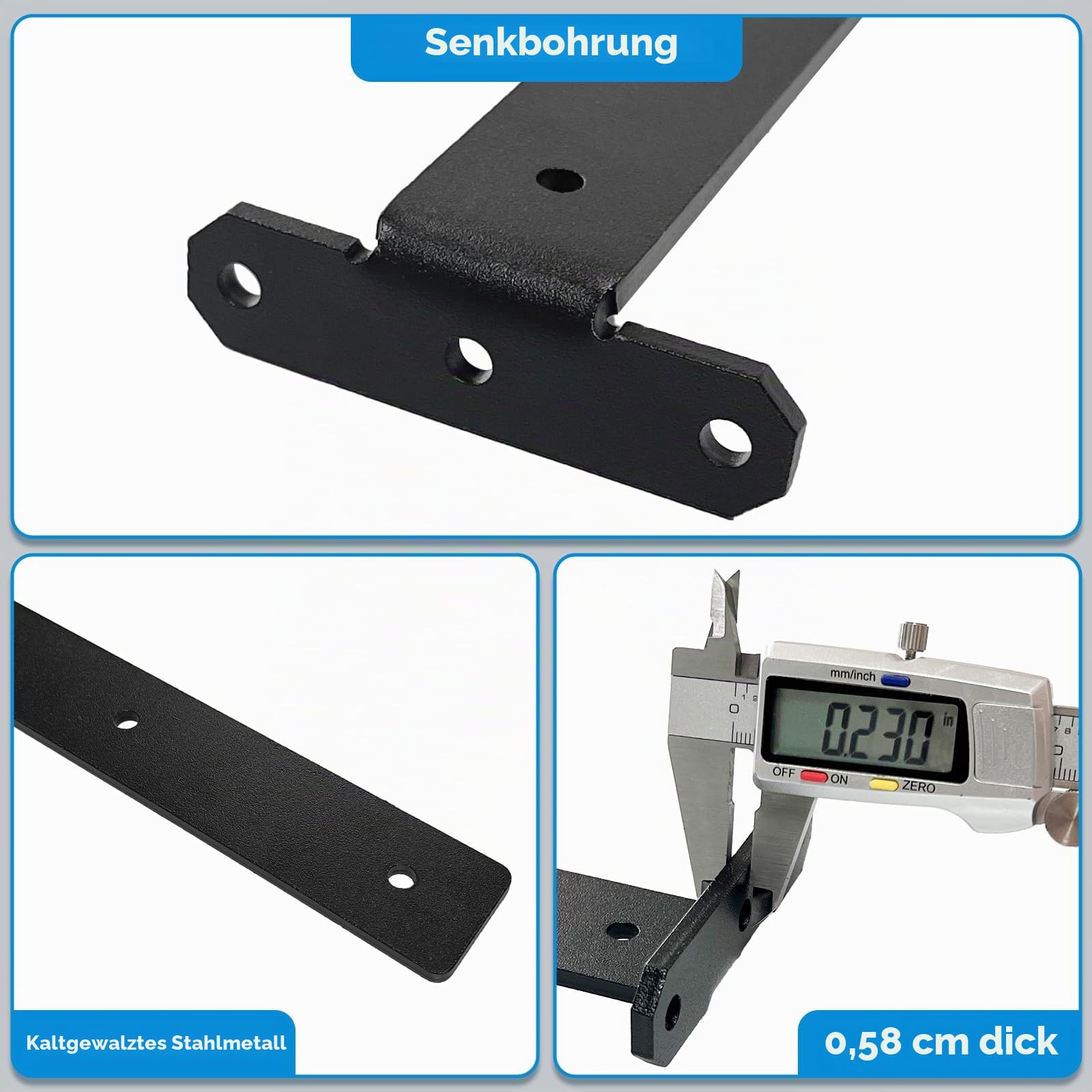 Regalhalterung Unsichtbar 80kg Tragkraft Schwerlast, Regalträger aus Metall Schwarz 3,0cm Höhe für Regalbrett Winkel Regal, Wandhalterung, Regalwinkel, Schwerlastkonsole, Shelf Bracket