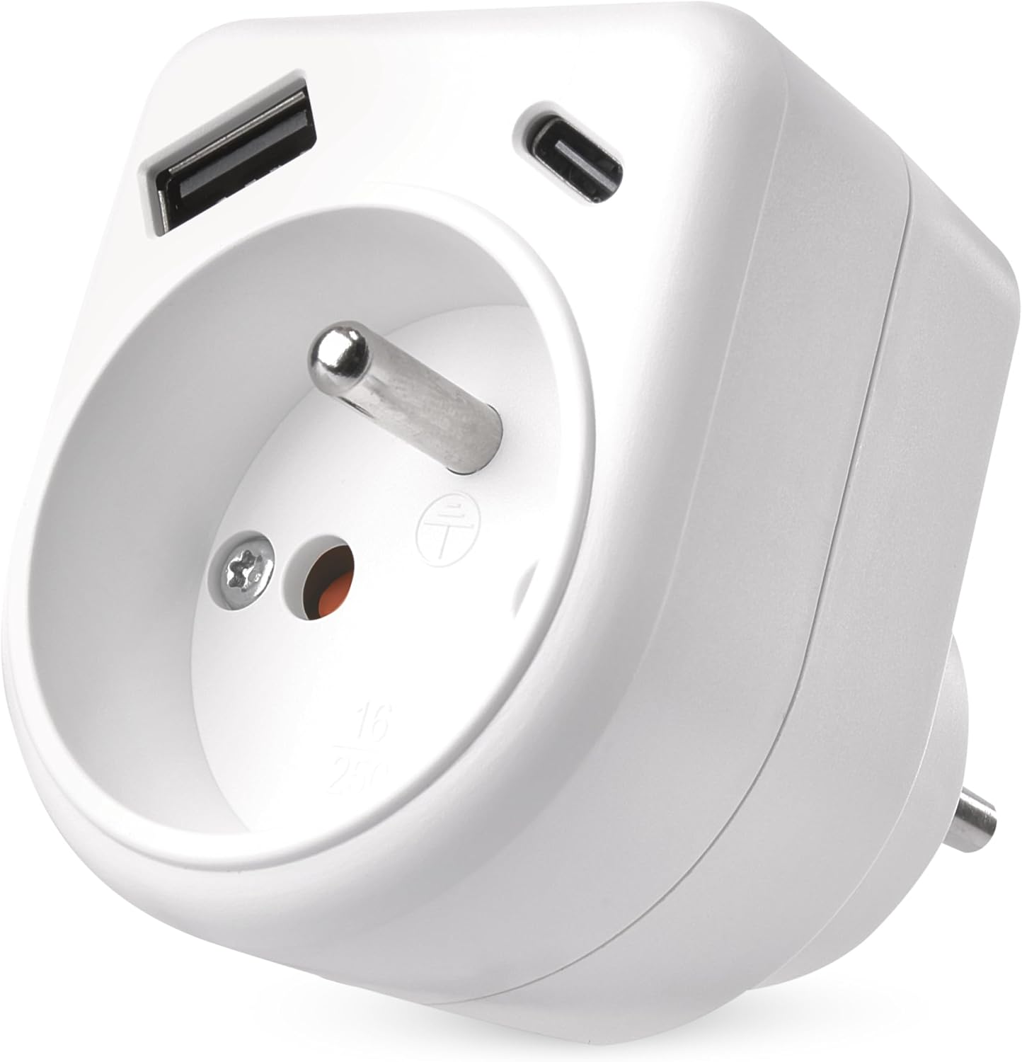 EMOS - Одинарна розетка з роз'ємом USB-A та USB-C, макс. 3A/15W - Адаптер розетки для використання всередині приміщень (IP20) - бі