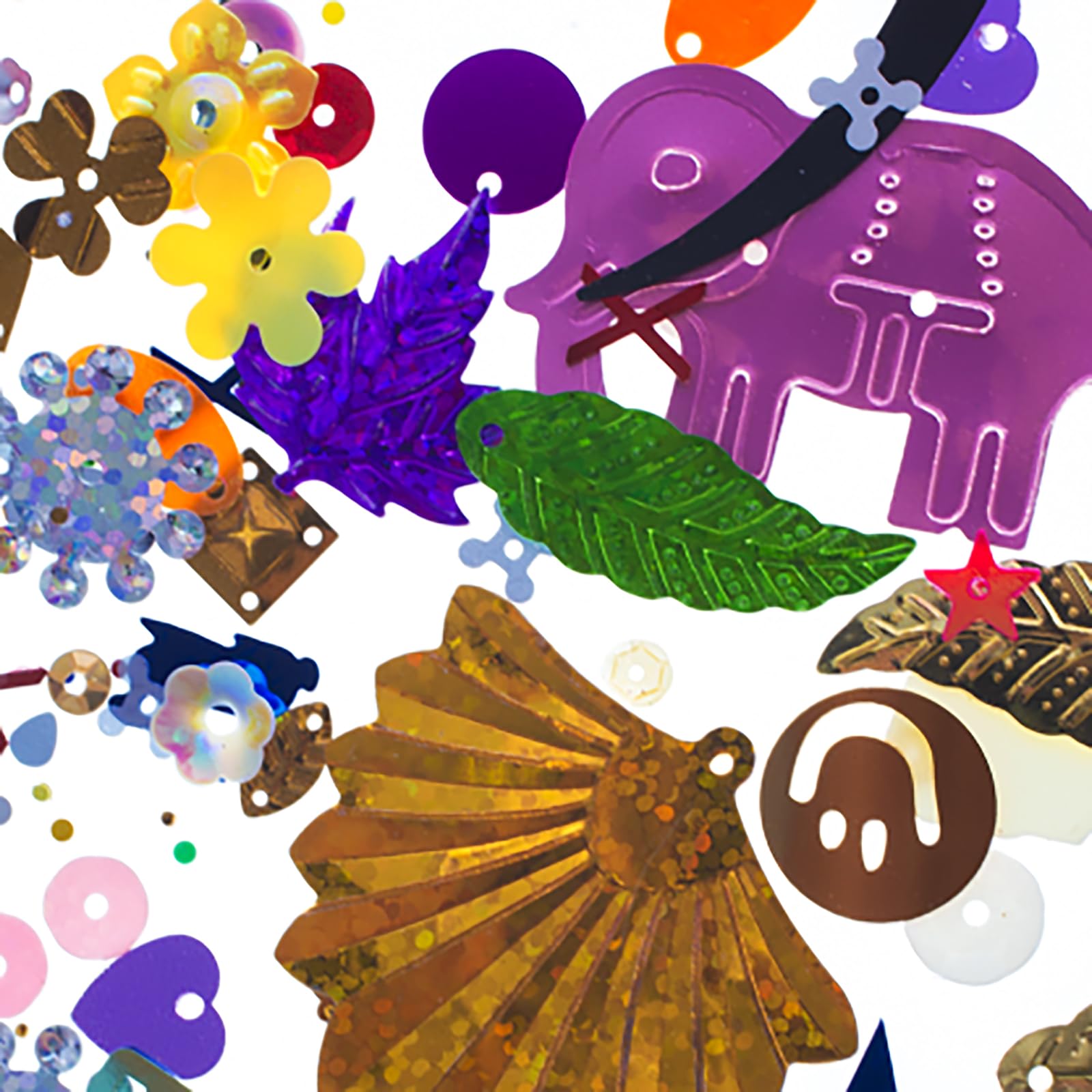 John Bead 250g Assorted Plastic Craft Loose Sequins Spangles with Hole for DIY Crafts Making Sewing Embroidery Clothes