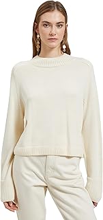 KOTON womens Crop Sweater High Neck Long Sleeve Sweater (pack of 1)