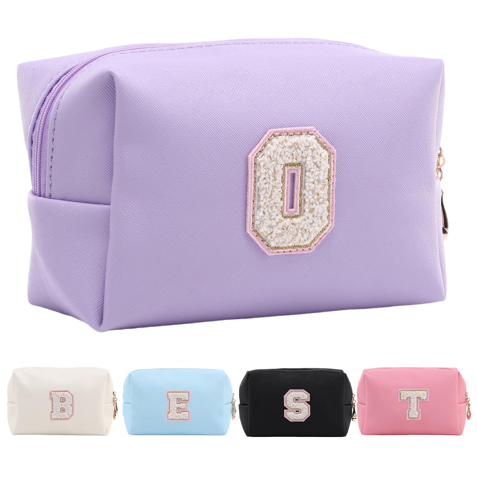 Personalized Makeup Bag,Waterproof Travel Makeup Pouch Cosmetic Bag Birthday Gift for Women Mom，Bride Bridesmaid Cosmetic Bag A-Z — view 107