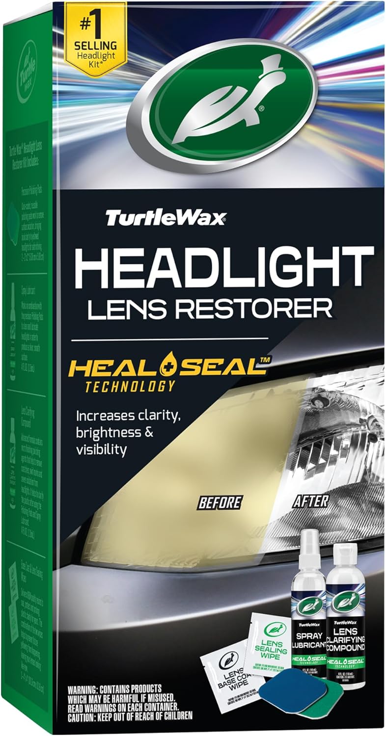 Turtle Wax Headlight Restoration Kit - Restore Cloudy Headlights, Remove Oxidation & Yellowing for Brighter Safer Driving