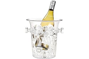 Acrylic Wine Bucket: 3-Liter Clear Ice Bucket with Handles for Parties