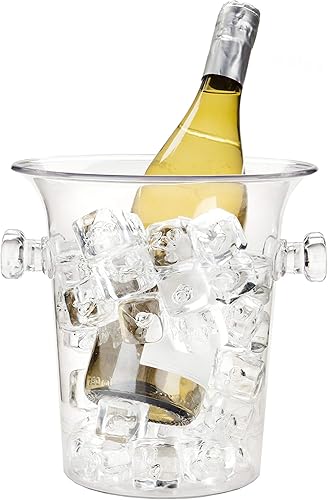 Miniatura 9 de True Cubos de hielo de acero inoxidable para fiestas con tapa, cubo de hielo de doble pared de capacidad de 1.3 L con pinzas, cubo de hielo aislado
