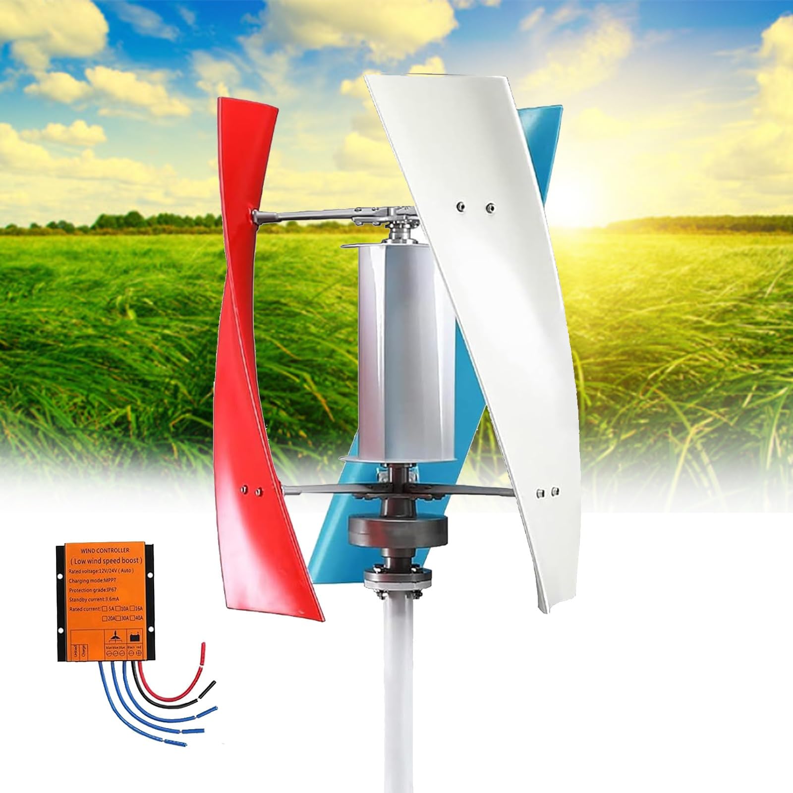 Kit de turbina eólica de 3 aspas de 20000 W con controlador, generador de imán permanente de 12 V para energía renovable del hogar, solución de energía ecológica en los Estados Unidos