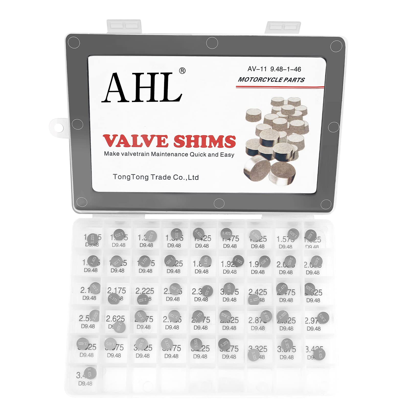 AHL- 46pcs 9.48mm Motocicleta Pastillas ajustable juego de válvulas Valve Shim kit para Yamaha YFZ450 2004-2009 2012-2013 /Yamaha YFZ450 Bill Balance Edition 2006-2007/Yamaha YFZ450 SE 2007-2008