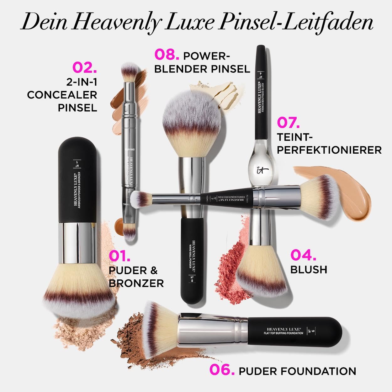 IT Cosmetics Heavenly Luxe Make Up Brush, Hochwertige Make-up-Pinsel, Hygienische, vegane, pestizidfreie Borsten