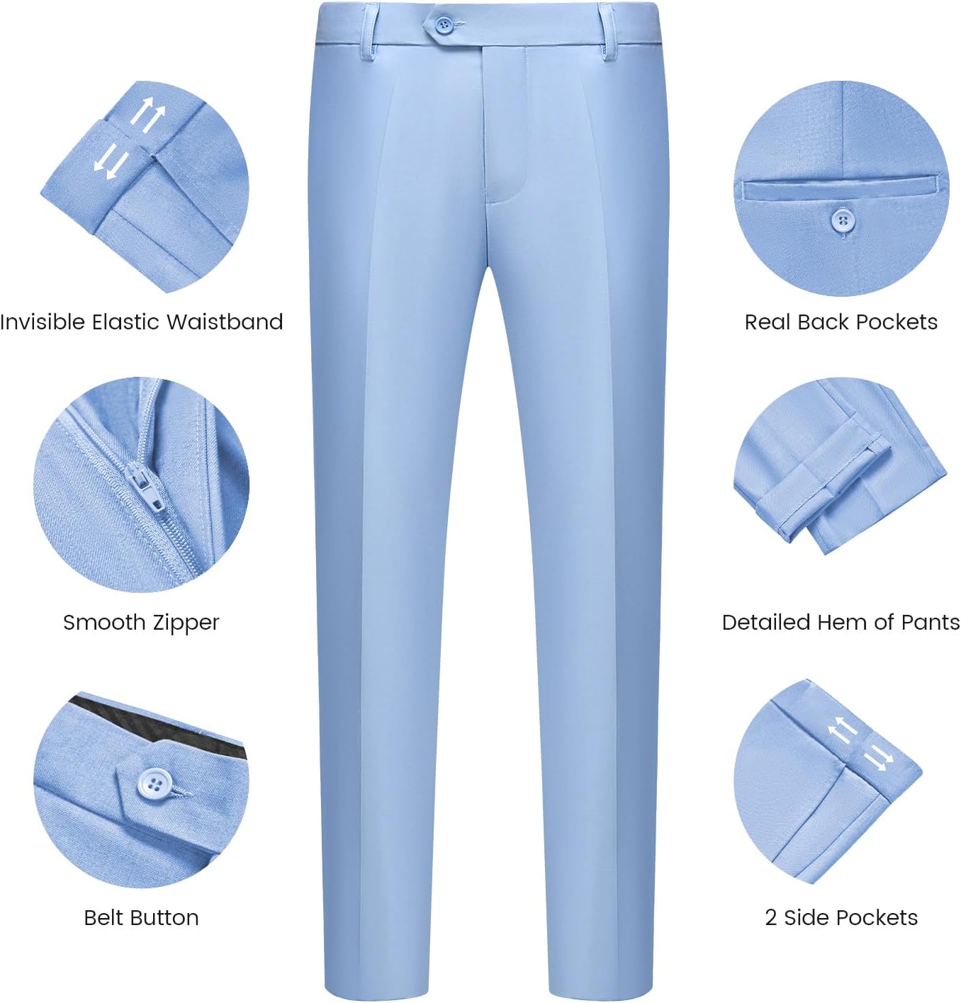 WULFUL Men’s Slim Fit Suit One Button 3-Piece Blazer Dress Business Wedding... - Picture 220 of 257